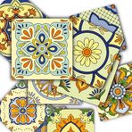 Tink Kendinden Yapışkanlı Sarı Tile Desenli Pvc Karo, Fayans Çıkartması, Duvar Zemin Kaplama, Yapışkanlı Fayans Kaplama 10x10 cm (0,20 m2/20 adet)