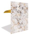 Tink Kendinden Yapışkanlı Yer Zemin Kaplama, Duvar Kaplama, Fayans Çıkartması Gold Petek Mermer Desenli Pvc Panel 41x62 Cm (12 Adet / 3 m²)