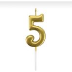 Tinky Winky 5 Yaş Gold Rakam Mum Altın Renk Doğum Günü Pasta Mumu Sarı Renkli