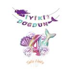 Tinky Winky Deniz Kızı Folyo Set Konsept Doğum Günü Balon Zincir Set 4