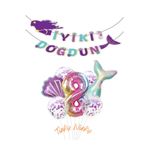 Tinky Winky Deniz Kızı Folyo Set Konsept Doğum Günü Balon Zincir Set 8