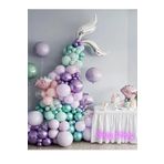 Tinky Winky Deniz Kızı Konsept Mor Lila Gümüş Metalik Balon Ve Balon Zinciri Seti Çok Renkli