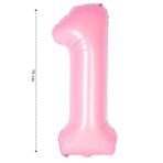 Tinky Winky Folyo Balon 1 Rakamı Helyum Balon Pembe Renk 1