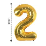 Tinky Winky Folyo Balon 2 Rakamı Helyum Balon 40 Cm Altın Renk gold