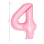 Tinky Winky Folyo Balon 4 Rakamı Helyum Balon Pembe Renk 4