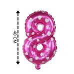 Tinky Winky Folyo Balon 8 Rakamı Helyum Balon Parti Süs 40 Cm Pembe