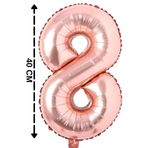 Tinky Winky Folyo Balon 8 Rakamı Helyum Balon Parti Süs 40 Cm Rose