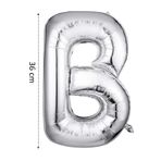 Tinky Winky Folyo Balon B Harfi Helyum Balon 36 Cm Gümüş Renk - B Harf Balon - Harf Folyo Balon Silver Ballon B