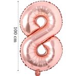 Tinky Winky Folyo Balon Büyük Boy 8 Rakam Helyum Balon 100 Cm Rosegold Renk Bride To be Bekarlığa Veda 8