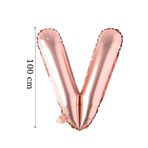 Tinky Winky Folyo Balon Büyük Boy V Harfi Helyum Balon 100 Cm Rosegold Renk Bride To be Bekarlığa Veda V