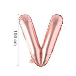 Tinky Winky Folyo Balon Büyük Boy V Harfi Helyum Balon 100 Cm Rosegold Renk Bride To be Bekarlığa Veda Y