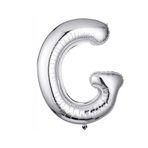 Tinky Winky Folyo Balon G Harfi Helyum Balon 36 Cm Gümüş Renk - G Harf Balon - Harf Folyo Balon - G Harfli Balon G