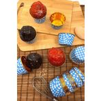 Tinky Winky Gold Mavi Ekoseli Muffin Kek Kapsül 10 Adet mavi