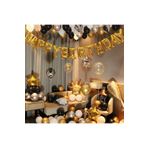Tinky Winky Happy Bırthday Led Işık Eğlence Yetişkin Doğum Günü Balon Zincir Seti Gold