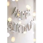 Tinky Winky Happy Birthday Yazılı Gümüş Harf Folyo Balon