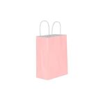 Tinky Winky Kağıt Çanta Pembe Düz Renk 25 * 12 * 31 Cm Hediye Poşeti 3'lü
