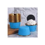 Tinky Winky Kağıt Muffin Kek Ve Sufle Kapsülü Mavi Içi Metalik Gold 10'lu mavi