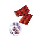 Tinky Winky Kek Kalıbı Çiçek Desenli Silikon Çikolata, Kek, Muffin, Dondurma Kalıbı 6'lı kırmızı