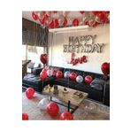 Tinky Winky Kırmızı Gümüş Happy Birthday Balon Sevgili Set winky1588