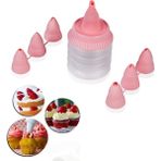Tinky Winky Pasta Dekor Pompası + Duy Seti 8li Pasta Süsleme Muffin Krema Pompası - Pembe