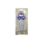 Tinky Winky Pasta Mumu 3'lü Kalp Figürlü Mum