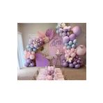 Tinky Winky Retro Pembe Lila Fırtına Mavisi Lavanta Doğum Günü Balon Zinciri Seti