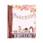 Tinky Winky ROSE Renkli Bride To Be Kaligrafi Yazılı Yüzük Detaylı Gri Bekarlığa Veda Partisi Konsept Banner ROSE