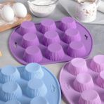 Tinky Winky Tartolet Muffin Kek Pasta Silikon Kalıbı - Mor