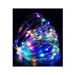Tinky Winky Yılbaşı 10 m Peri Led Renkli 3 Fonksiyonlu Işık 10 Metre Pilli RGB Periled Tel Işık Çok Renkli