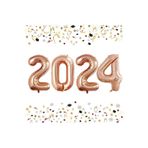 Tinky Winky Yılbaşı New Year Folyo Balon 2024 Yazılı Helyum Balon 40 cm Kırmızı Renk winky435