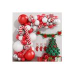 Tinky Winky Yılbaşı Noel Balon Zinciri 2 Adet Noel Baston Şekilli Folyo Balon ve 60 Adet Balon Zincir Çok Renkli