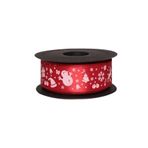 Tinky Winky Yılbaşı Temalı Saten Kurdele 30 Mm 5 Metre - Kırmızı
