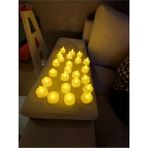 Tinky Winky Yuvarlak Beyaz Pilli Led Mum Sarı Işık Ledli Tealight Mumlar Mum Işıklı Dumansız 24'Lü - 1 Adet
