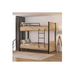 Tino Furniture 90x190 Berlin Çift Katlı Metal Ayaklı Genç Odası Çocuk Odası Ranza