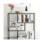 Tino Furniture Daniel Siyah Metal Cam Raflı Konsol Dresuar