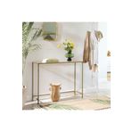 Tino Furniture Greenwich Gold Metal Cam Raflı Dresuar Konsol Temperli Cam Kırılmaz