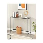 tino furniture Greenwich Siyah Metal Temperli Cam Raflı Dresuar Konsol
