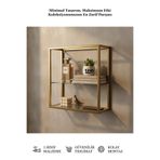 tino furniture Lotti Gold Metal Camlı Duvar Rafı - Mutfak, Banyo ve Yatak Odası İçin Şık Düzenleyici Raf Ünitesi