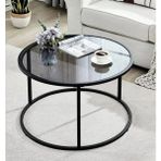 Tino Furniture Medison Siyah Metal Orta Sehpa