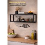 tino furniture Petti Metal Camlı Duvar Rafı - Mutfak, Banyo ve Yatak Odası İçin Şık Düzenleyici Raf Ünitesi