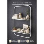 tino furniture Pito Gold Metal Camlı Duvar Rafı - Mutfak, Banyo ve Yatak Odası İçin Şık Düzenleyici Raf Ünitesi