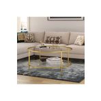 Tino Furniture Roma Gold 2 Raflı Orta Sehpa Temperli Cam (Kırılmaz)