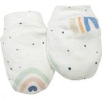 Tiny Lamb Rainbow Bebek Eldiveni %100 Pamuk 2 Takım - Beyaz