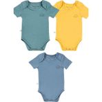 Tiny Lamb Rovigo 3 Parça Unisex Bebek Kısa Kollu Pamuk Bodysuit Takımı Yenidoğan ve Çocuk Hediye Seti - 3 - 6 Ay - Renkli
