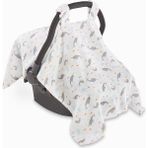 Tiny Lamb Tinylamb Unicorn Fish Bambu - Pamuk Müslin Puset Örtüsü 75 x 100 - 0-6 Aylık - 0 - 13 kg - Beyaz