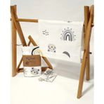 Tiny Plans Lastikli Bebek Çarşaf - Yastık Kılıfı Takımı - 90 x 190 cm - Beyaz - Gri