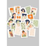 Tiny Stories TR Kadın & Çiçek Temalı Pul Sticker Seti 20'li - Bullet Journal Ajanda Scrapbook