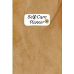 Tiny White Flower & Brown Cover: Self-Care Planner For daily reflection, planning, and restoring your inner peace, to help you stay on top of your ... mental well-being, 120 pages, Size 6” x 9”.