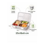 tiny wood 3 Gözlü Çelik Yemek Kabı – Yetişkin Beslenme Kabı, Sızdırmaz Lunch Box, Büyük Boy