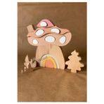 Tiny Wood Ahşap Oyuncak Mantar Ev Puzzle Eğitsel Oyuncak